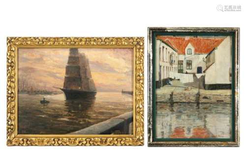 two 20th Cent. Belgian oil on canvas - signed Geo Rottiers