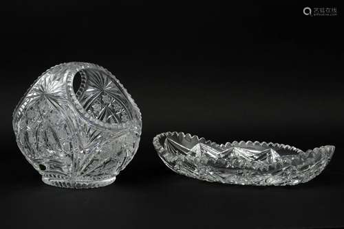 bowl and flower basket in crystal VSL