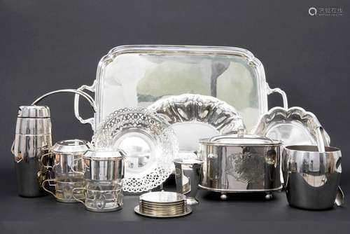 several silverplated items