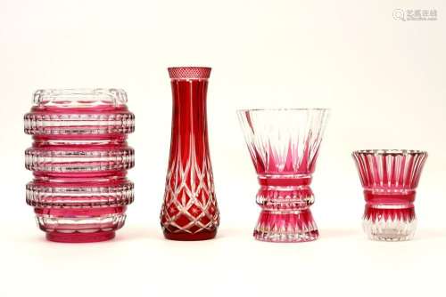 four Belgian vases in crystal VSL