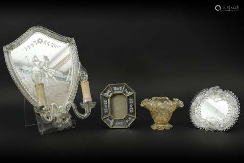 four pieces of Venetian vintage glass amongst which a mirror...