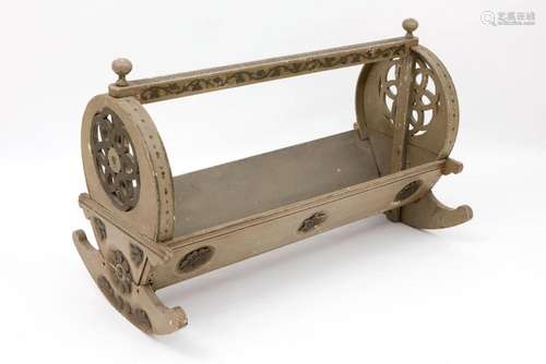 antique cradle in polychromed wood