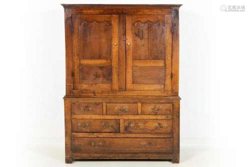 antique English Georgian oak cupboard
