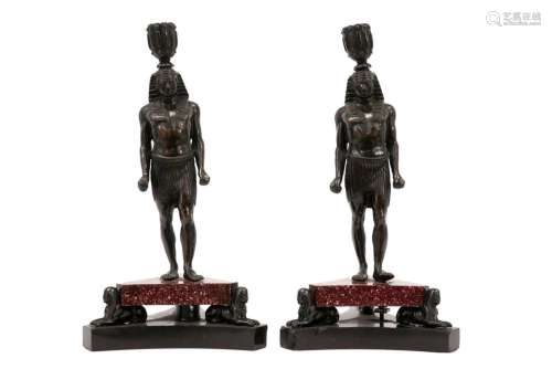pair of antique "Retour d`Egypte" candlesticks in ...