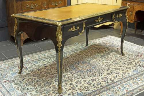 antique Louis XV style desk in black lacquered woo…