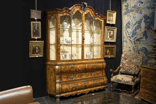 18th/19th Cent.display cabinet in "Dutch" marquetr...