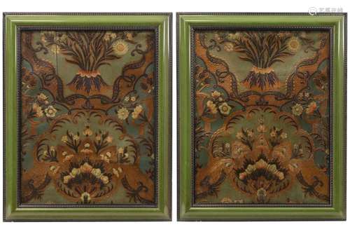 pair of of framed 17th Cent. panels in Cordoban le…