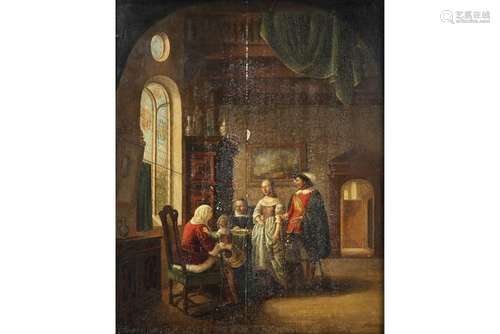 17th Cent. Dutch oil on panel with traces of the 1…