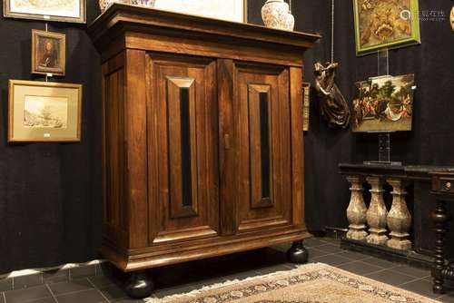 17th/18th Cent. two doors armoire in walnut and eb…