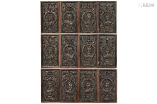 antique set of twelve Renaissance style bas relief…