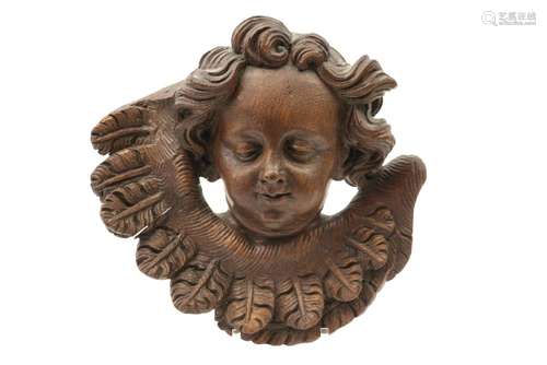 antique oak "Cupid`s head" sculpture…