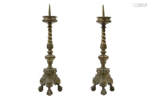 pair of 17th Cent. Flemish baroque style candlesti…