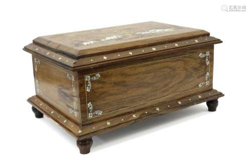 antique English colonial box in exotic wood with i…