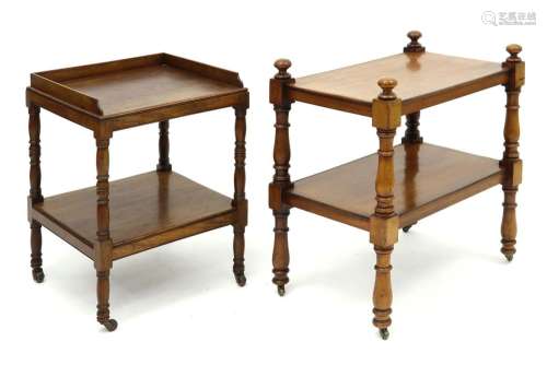 two small 19th Cent. English mahogany one tier dum…