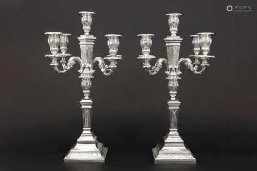 pair of neoclassical Belgian candelabras in Debruy…