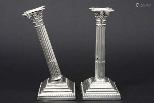 pair of neoclassical candlesticks in marked silver…