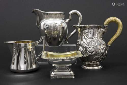 4 pieces of marked silver : four milkjugs and a sa…