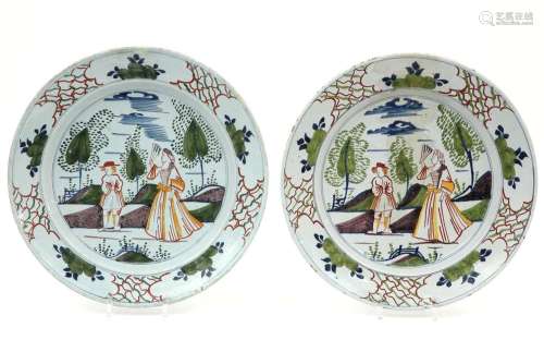 pair of 18th Cent. dishes in ceramic from Delft wi…