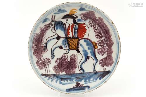 18th Cent. dish in ceramic from Delft with a polyc…