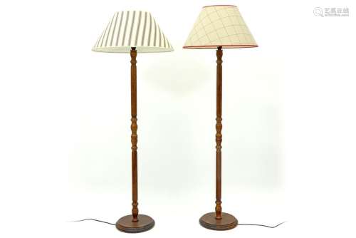 two English standing lamps in mahogany…