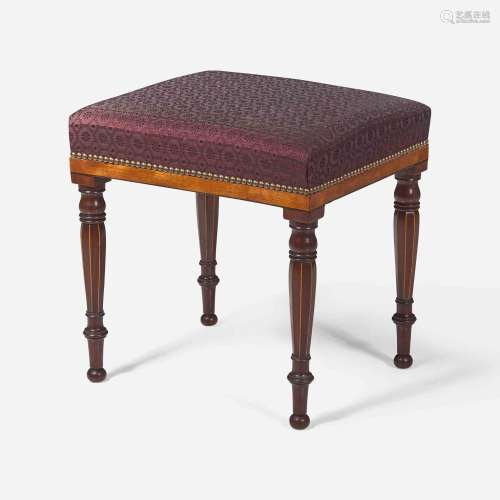 A Regency inlaid mahogany stool early 19th century