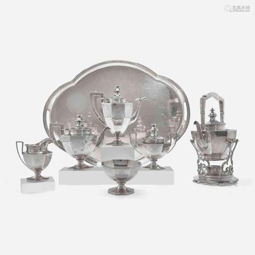 A six-piece sterling silver tea and coffee service Gorham Mf...