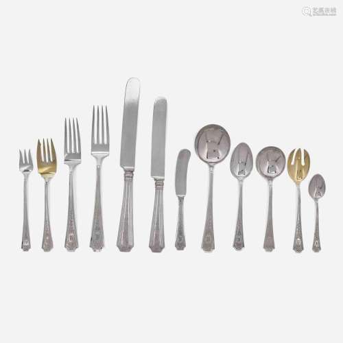 A sterling silver flatware service for twelve in the "C...