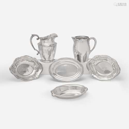 A group of six sterling silver tablewares Various makers, 20...