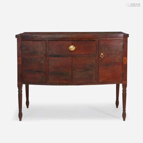 A small Federal inlaid mahogany bowfront sideboard Mid-Atlan...