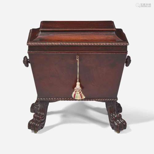 A Regency carved mahogany cellarette early 19th century