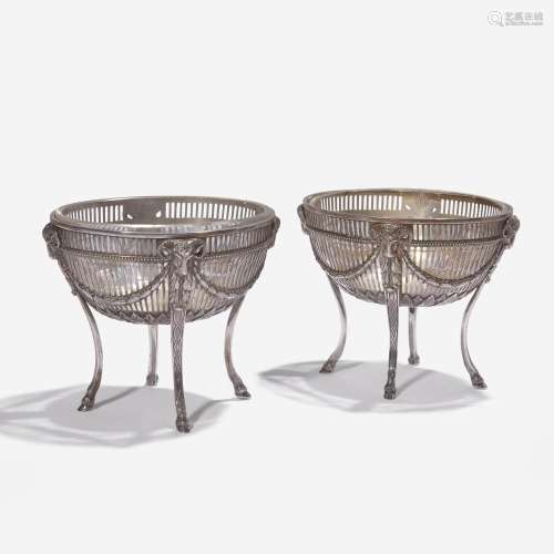 A pair of Victorian sterling silver dessert stands One marke...