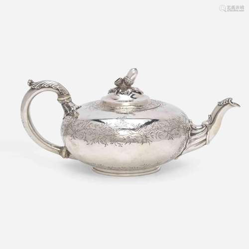 A William IV sterling silver teapot Paul Storr, London, 1831...