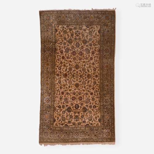 A silk Kashan rug early 20th century