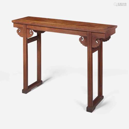 A Chinese hardwood recessed leg side table