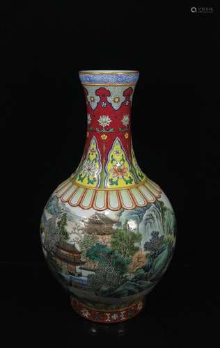 Pastel Shanshuilou Taishang Vase