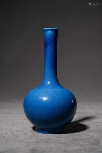 Peacock blue glaze flask