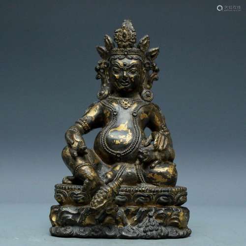 Bronze Lacquer God of Wealth Statue