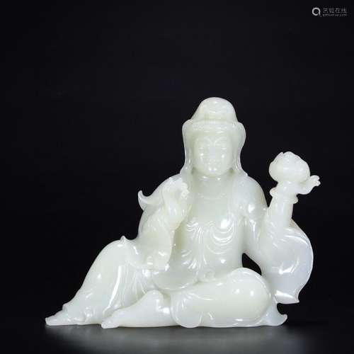 Old Collection Hetian Jade Guanyin