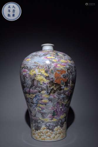 Pastel Xiangyun Tianshen Plum Vase