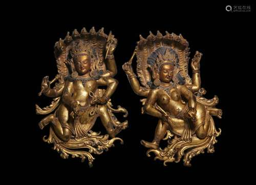 A Gilt Bronze Inlaid Pine Stone Nagarjuna Bodhisattva Making...