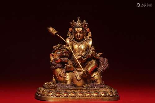 Gilt Bronze Treasure King Statue