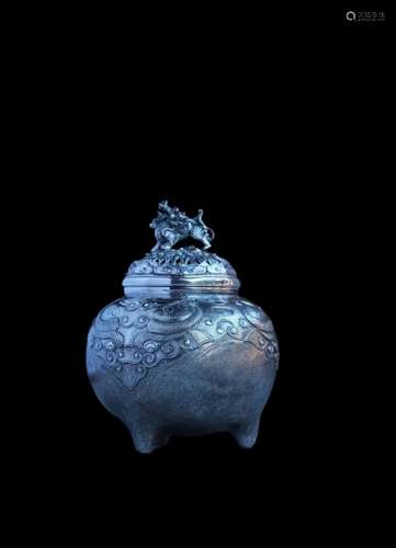 Pixiu sterling silver incense burner