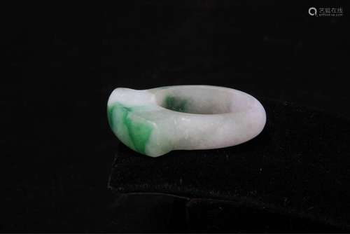 Natural Floating Green Emerald Saddle Ring