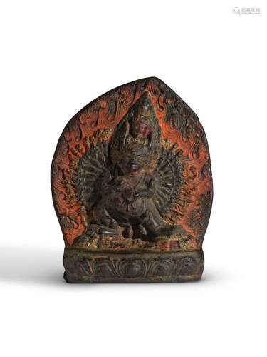 TSATSA DE VAJRABHAIRAVA EN TERRE CUITE MONGOLIE, XIXE SIÈCLE