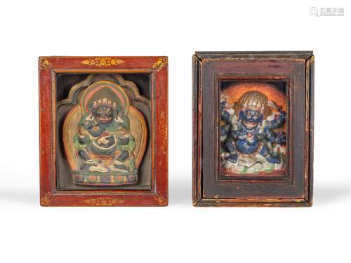 DEUX TSATSAS DE PANJARANATHA MAHAKALA ET DE SHADBHUJA MAHAKA...