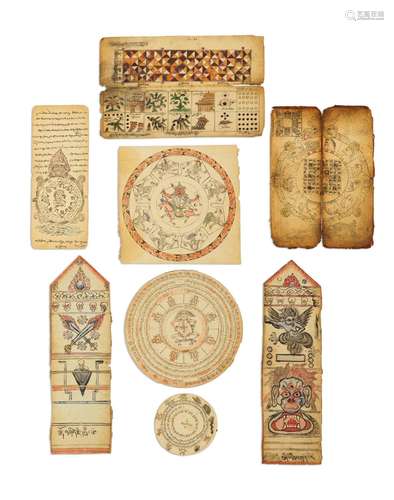 ENSEMBLE DE TSAKLIS, YANTRAS ET DIAGRAMMES MONGOLIE, XIXE/XX...