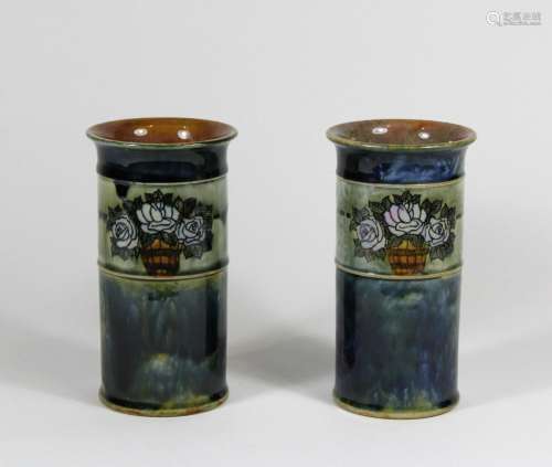 Vasenpaar, Steinzeug, England, Royal Doulton