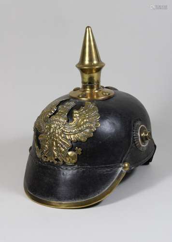 Preußische Pickelhaube, Offizier Infanterie, um 1890, Messin...