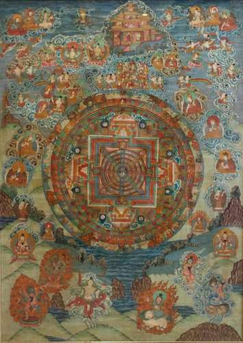 Mandala Thangka, Tibet oder China,