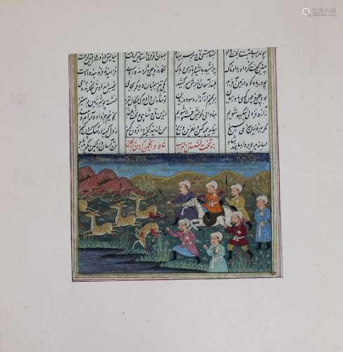 Miniaturmalerei, um 1900, wohl aus Täbris, Sultan Sandschar ...